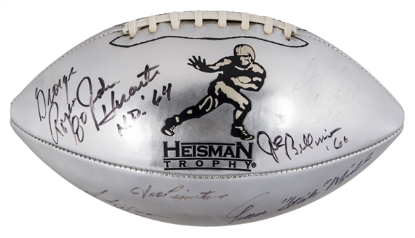 Heisman Trophy Winners Multi Signed Football With 13 Signatures Including Rogers, Rozier & Ware (JSA)